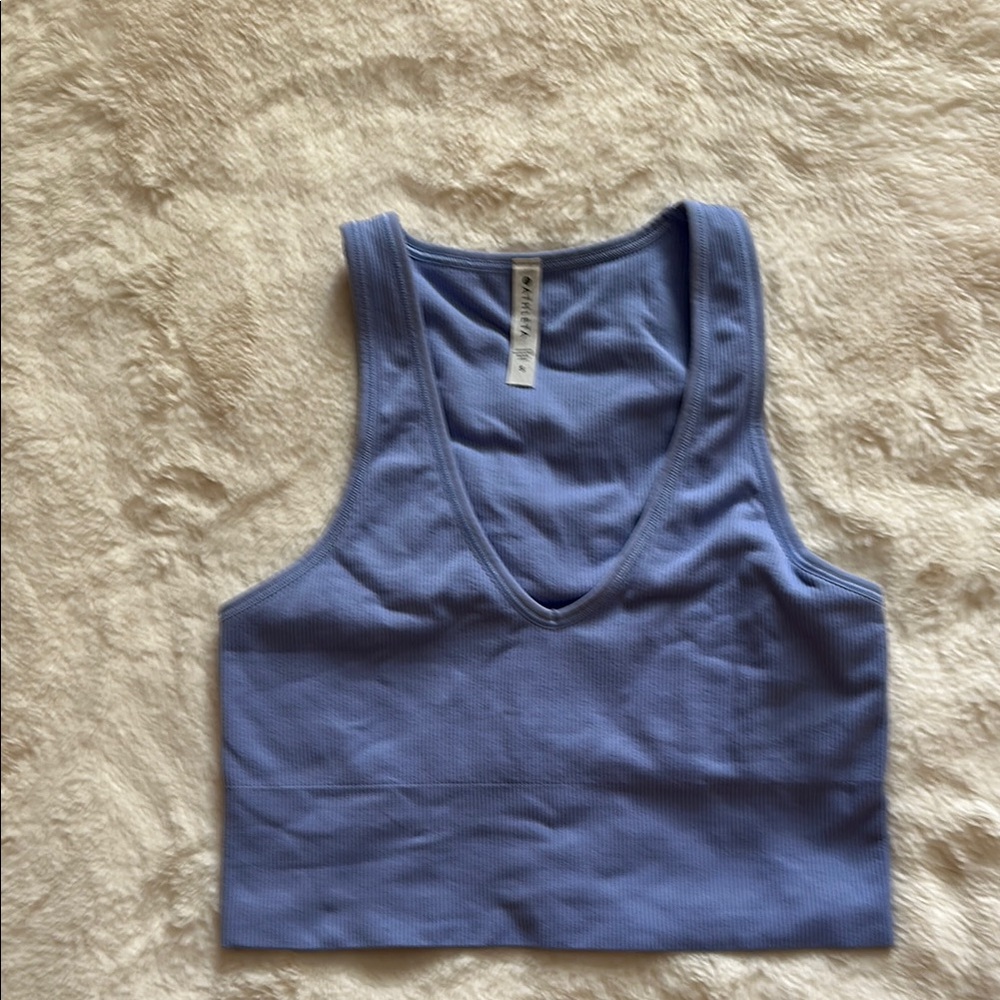 Athleta Blue Crop Fitted Tank Top